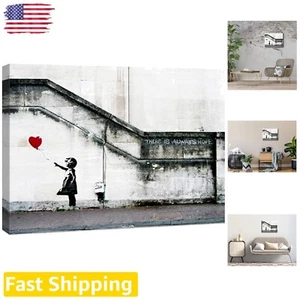 Graffiti Girl Canvas Wall Art - Grey Love Pictures - Modern Stretched and Framed - Picture 1 of 10