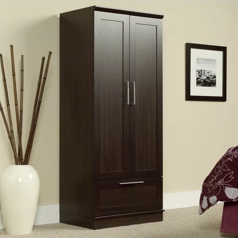 Sauder HomePlus Engineered Wood Wardrobe Armoire in Dakota Oak Finish Cover