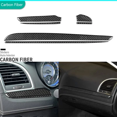 Cubierta de panel de tablero interior de fibra de carbono real para Chrysler 300 2011-2023 Foto 1 de 4