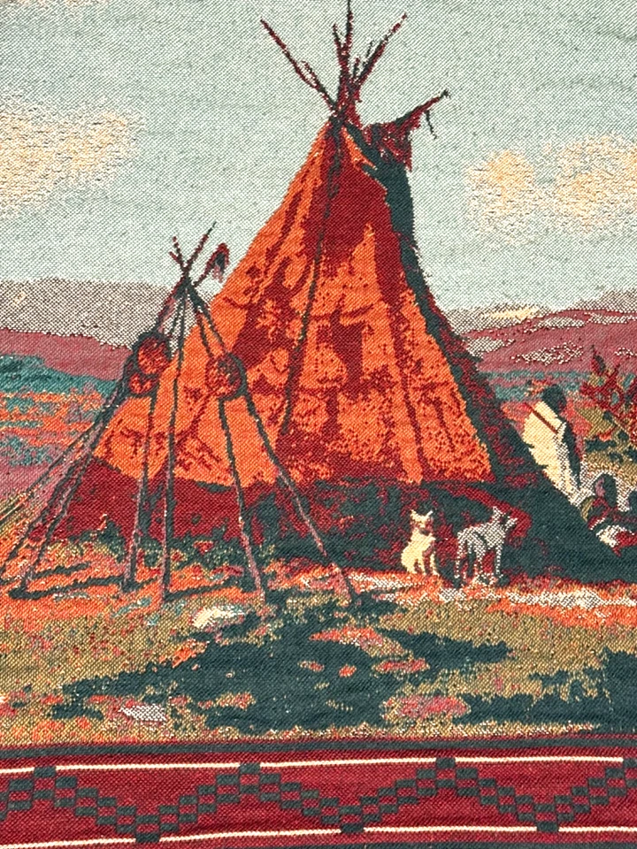 Tapiz de tipi Goodwin Weavers 62,75"x45,38" diseño nativo americano Foto 1 de 4
