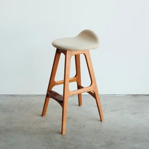 Vintage Mid Century Erik Buch stool. Teak legs, Rosewood foot rest All Original - Picture 1 of 15