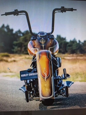 17 Zoll Fat Apehanger Lenker Schwarz für Harley Dyna Softail  1-1/4" TGA - Bild 1 von 4