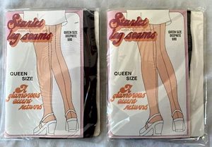 VTG..2 PAIR..STARLET..NYLON..PANTYHOSE..DARK BROWN..BACK SEAMS.NEW..QUEEN TALL - Picture 1 of 4