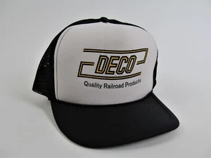 Vtg DECO Quality Railroad Products Trucker Hat Cap Snapback Adjustable New NOS - Picture 1 of 9