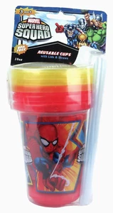 Paquete de 3 tazas reutilizables para niños Marvel Superhero Sqad de 10 oz con tapas/pajitas SIN BPA - Imagen 1 de 6