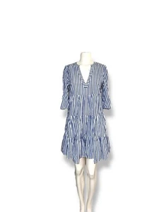 Vestido Tuckernuck Pomander Place Kenzo en Niveles Azul Rayas Algodón Popelina Talla XS - Imagen 1 de 6