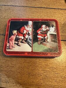 Christmas COCA-COLA Santa Tin (Tin Only Playing Cards Not Included) Vintage