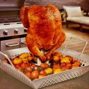 PARINI Grill Masters Collection Chicken Roaster & Vegetable Grill Basket - Picture 1 of 4