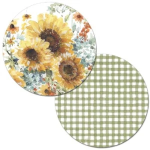 Cozy Country Reversible Set of 4 Plastic Placemats Sunflowers Forever - Picture 1 of 4