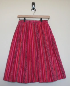 Vintage Skirt Red Corduroy Sears XS 0 2 1950s 1960s Kerry Teen Rockabilly Stripe - Picture 1 of 4