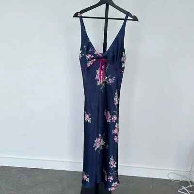 Vestido de noche Jones New York para mujer azul y floral sin mangas talla mediana Foto 1 de 4