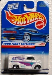 1997 HOT WHEEL, FIRST EDITION, WHITE DAIRY DELIVERY TRUCK #645. - Picture 1 of 1