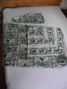 Bettwäsche-Set Ägypten Baumwolle Bettbezug 135x200 Kissen 40x80 cremeweiß grün - Bild 1 von 2