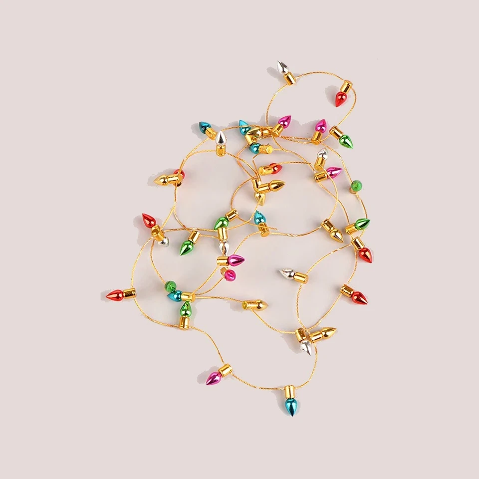 Dollhouse Miniature Gold Holiday Light String 1:12 Scale  N/E - FAST US SHIPPER - Image 1 of 1