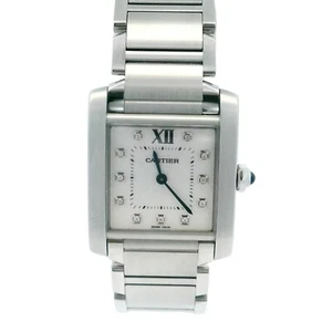 Cartier Tank Française Ref. 3751 esfera de diamante cuarzo 25 mm - Imagen 1 de 4