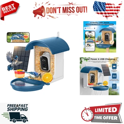 Alimentador inteligente para pájaros Bird Buddy con cámara techo solar alimentado por energía solar - Nuevo Foto 1 de 4