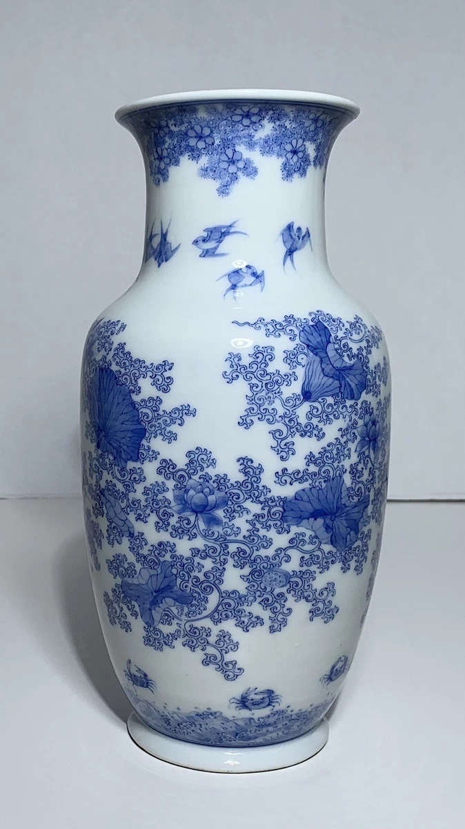 陶瓷蓝色古董日本原创古董花瓶| eBay