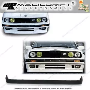 Fits 84-92 BMW E30 V2 M-T Style Front Bumper Lip Chin Lower Spoiler PU Unpainted - Picture 1 of 5