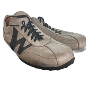 Tenis italianos vintage Y2K plateados hechos a mano de cuero talla 45 - Imagen 1 de 8