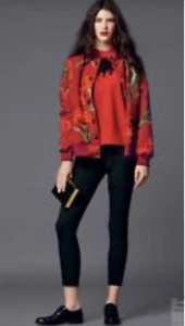 DOLCE & GABBANA RUNWAY BROCADE CARNATION PRINT RED BOMBER JACKET SZ 8 UK £2200 - Picture 1 of 1