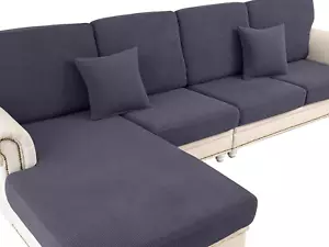 Couch Cushion Covers for Sectional Sofa L Shape Washable Separate Seat Chaise Co - Picture 1 of 6