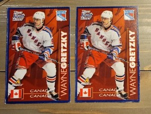 1997-98 Kraft Dinner Pinnacle 3.5" x 5" Card Wayne Gretzky New York Rangers x2
