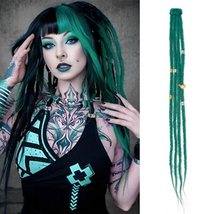 Clip in Dreadlocks Extensions Soft Thin Dreads Clip in Braids with Dreads Beads - Picture 1 of 40