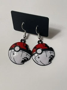 Orecchini Pokeball Pokemon Con Ganci Argento Sterling Regalo Gioielli Costume Gioco - Foto 1 di 1