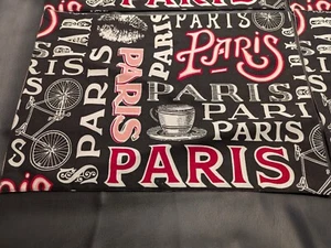 Set of 4 Paris Fabric Placemats – Black and Pink – 19" x 13" – French Bistro Tab - Picture 1 of 3