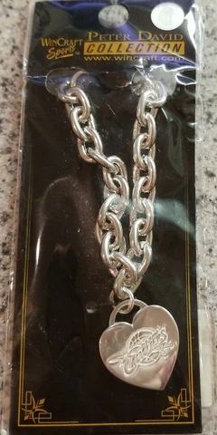 Women's Win-Craft Cleveland Cavs Cavaliers Silver Heart Link Bracelet ~ NIP Cover