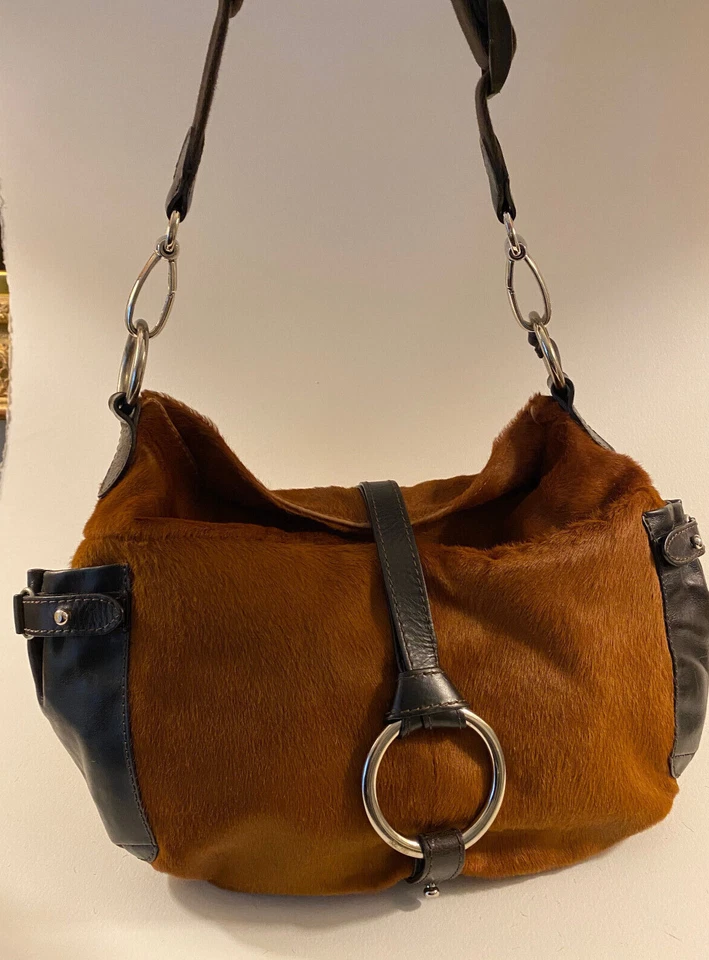 Orciani Pony Hair Leather Medium Shoulder Bag - Image 1 of 4
