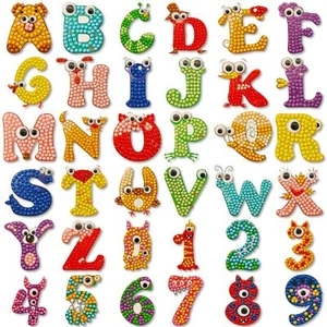 36pcs 5D Letter Numbers Diamond Painting Stickers Kits Diamond Art Alphabet S... - Picture 1 of 7