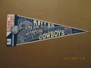 NFL Dallas Cowboys Vintage Super Bowl XXVII Champions Team Fan Pak Pennant - Picture 1 of 1