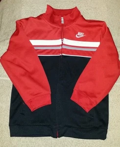 **Nike kids size 6 black red white and grey zip down jacket - Picture 1 of 5