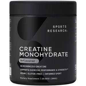 Sports Research Creatine Monohydrate 5g Micronized Creatine 10.58oz - 60 Serving - Picture 1 of 6