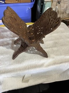 Vintage Hand Carved Wood Book Holder Bible Cook Book Etc - Imagen 1 de 9