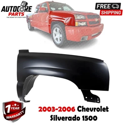 Guardabarros delantero del lado del pasajero para Chevrolet Silverado 1500 2003-2006 construido en EE. UU. Foto 1 de 4