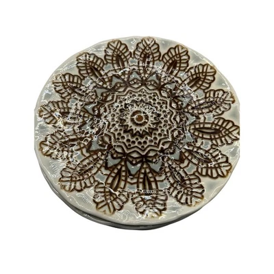 Merritt Medallion Lace 9 in Salad Plates Ivory Set of 6 Dishwasher Safe Melamine - Image 1 of 4