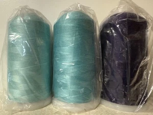 3 lg cones LECIEN - Cotton 2ply 40wt, colors 372 374, 669 -5416 yds, Tsu Mu Gi - Picture 1 of 5