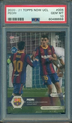 Tarjeta de novato 2020-21 Topps Now UEFA Pedri #005 PSA 10 Foto 1 de 2