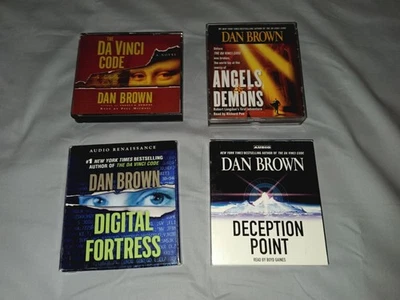 Dan Brown Lot of 4 CD Audiobooks Angels and Demons Da Vinci, Deception, Digital  Foto 1 de 4