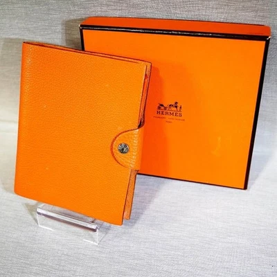 Cuaderno Hermès Ulysse PM / Cubierta de agenda naranja con caja de Japón Foto 1 de 4