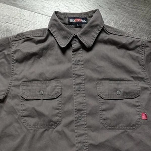 BOCOMAL FR Work Shirt Mens Large Gray Long Sleeve Cotton Twill Flame Resistant - Picture 1 of 15