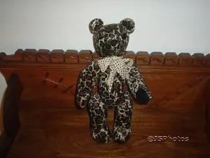 OOAK Canada Artist Handmade Bear Velvet Leopard Print - Picture 1 of 3