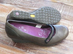 MERRELL Petunia Espresso Brown Leather Wedge Slip On Shoes Women's US 9 - Picture 1 of 9