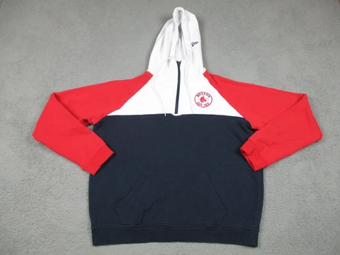 Boston Red Sox Sweater Adult Medium Blue Pullover New Era Hoodie Baseball Mens Cover