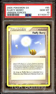 PSA 10 GEM MINT Fluffy Berry 85/115 Unseen Forces Pokemon Card 417
