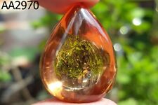 BIG Power Mystic Orange Shape Droplet Naga Eye Gemstone Crystal ThaiAmulet #2970