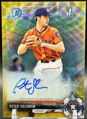 2017 1st Bow Chrome Peter Solomon 43/50 NM+ Astros Gold Wave Refractor Auto RC - Image 1 of 2