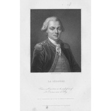JEAN FRANCOIS DE GALAUP Compte de Laperouse French Explorer-Antique print 1834